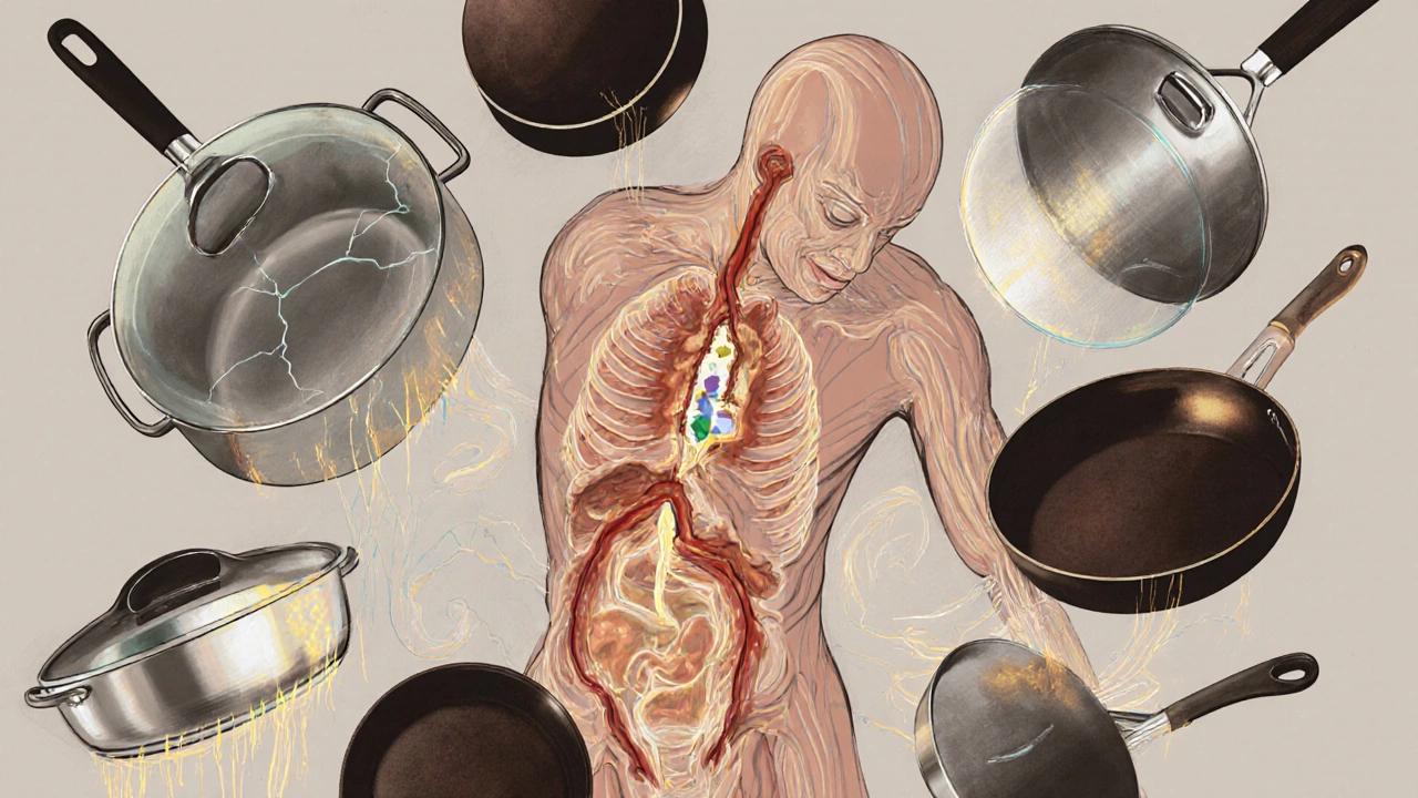 Прозрачное тело с токсинами из посуды, проникающими в органы, против светящихся безопасных материалов.