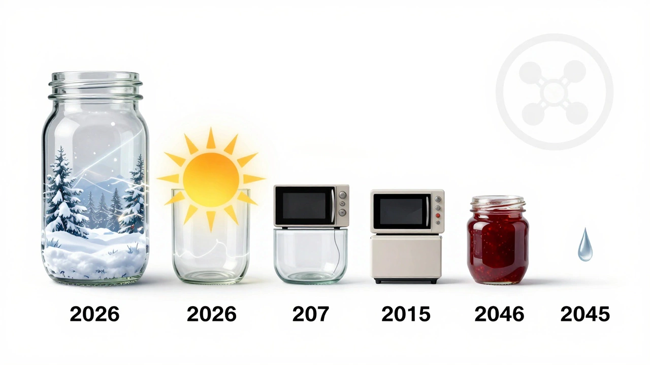 Стеклянная банка, пережившая десятилетия: заморозка, нагрев, хранение — всё без трещин.